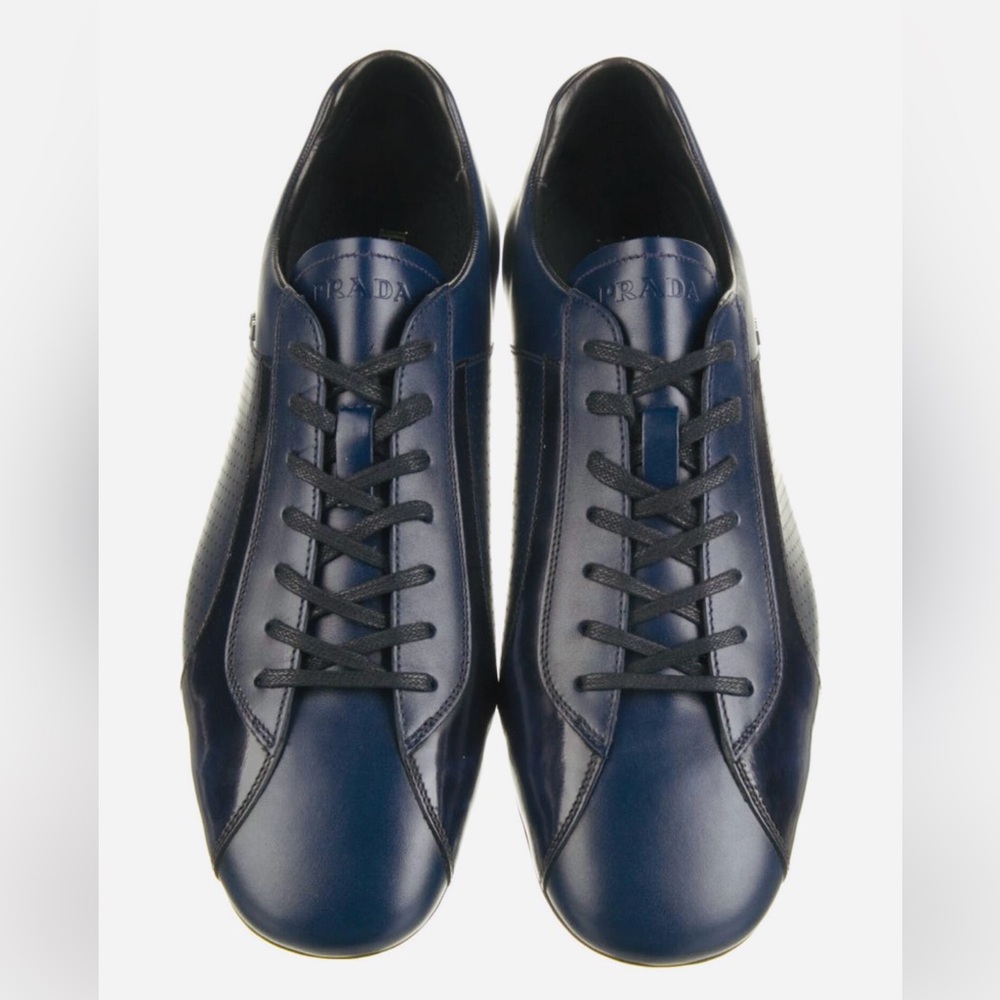 Prada Navy & Black Leather Sneakers | Men’s 9.5
